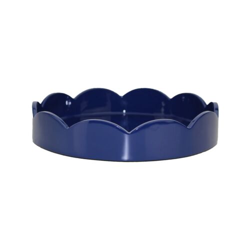 Addison Ross Scallop Round Tray Navy Small
