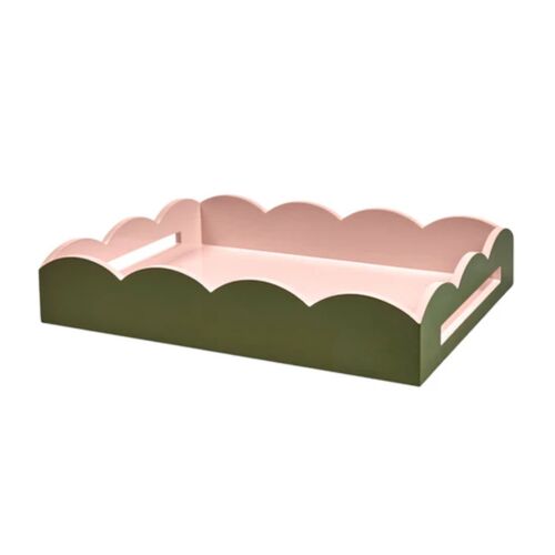 Addison Ross Scallop Tray Khaki & Pink