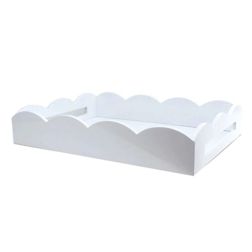 Addison Ross Scallop Tray Lacquer White