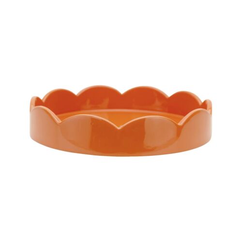 Addison Ross Scallop Tray Round Lacquer Orange Small