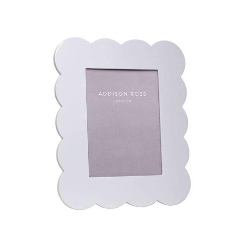 Addison Ross Scallop Lacquer White Frame 5x7"
