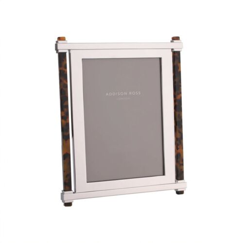 Addison Ross Silver & Acrylic Pillar Faux Tortoiseshell Frame 5x7"