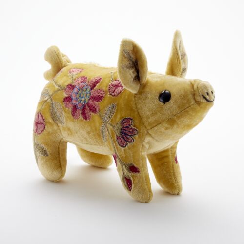 Anke Drechsel Silk Velvet Animal Piglet Corn Yellow