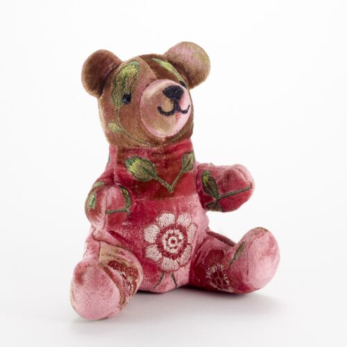 Anke Drechsel Silk Velvet Animal Bear Small Shaded Pink