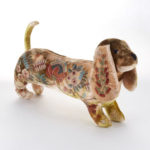 Anke Drechsel Silk Velvet Animal Dachshund Shaded Yellow