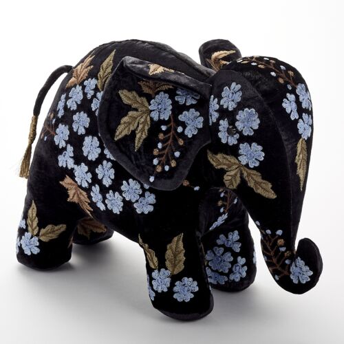 Anke Drechsel Silk Velvet Animal Elephant Charcoal