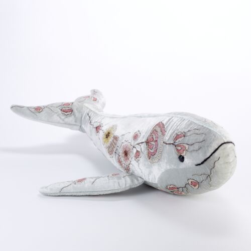 Anke Drechsel Silk Velvet Animal Whale Shaded Blue
