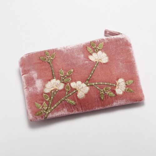 Anke Drechsel Silk Velvet Clutch Bag Small Cyclamen