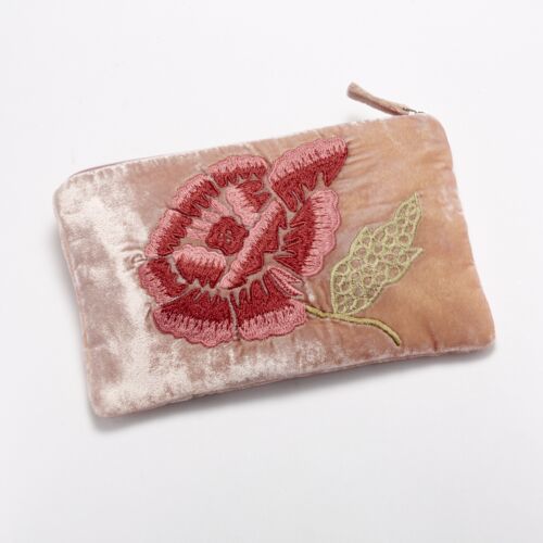Anke Drechsel Silk Velvet Clutch Bag Small Pink Quartz
