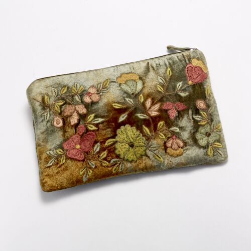 Anke Drechsel Silk Velvet Clutch Bag Small Shaded Lake