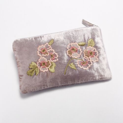 Anke Drechsel Silk Velvet Clutch Bag Small Soft Lavender
