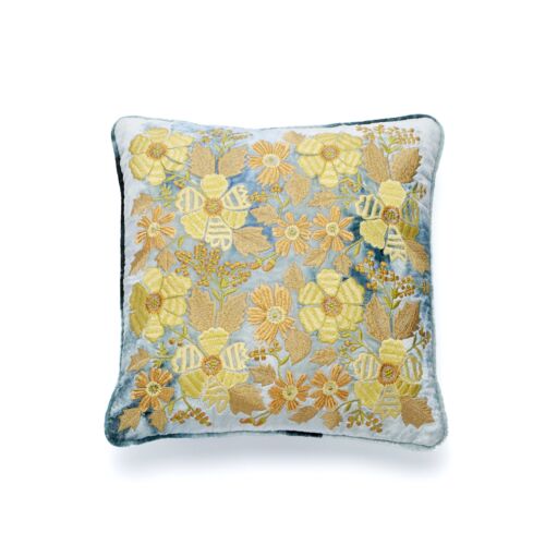 Anke Drechsel Silk Velvet Pillow Alba Shaded Indigo 12"