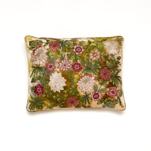 Anke Drechsel Silk Velvet Pillow Bouquet Shaded Yellow 12x16"