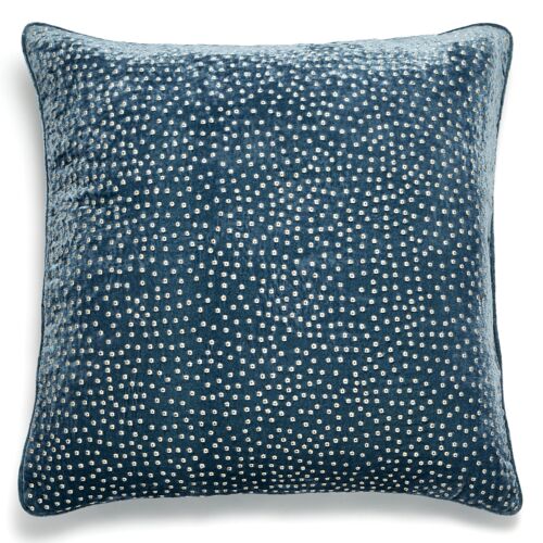 Anke Drechsel Silk Velvet Pillow Kylin Majolica Blue 24"