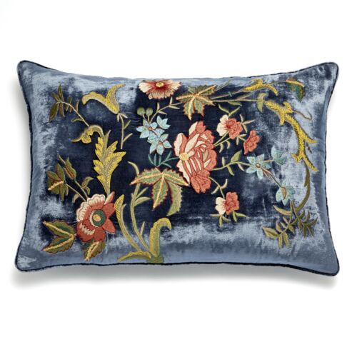 Anke Drechsel Silk Velvet Pillow Lola Indigo 16x24"