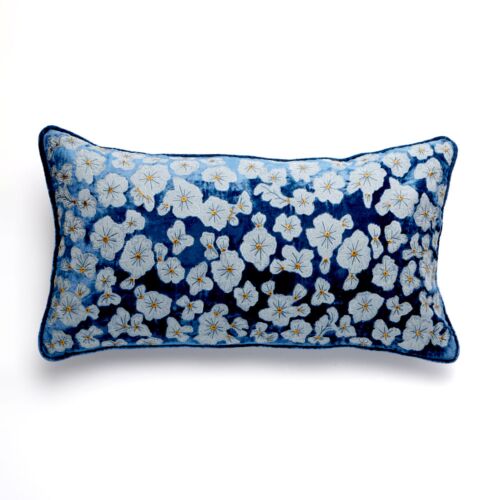 Anke Drechsel Silk Velvet Pillow Louisa Cobalt 10x20"