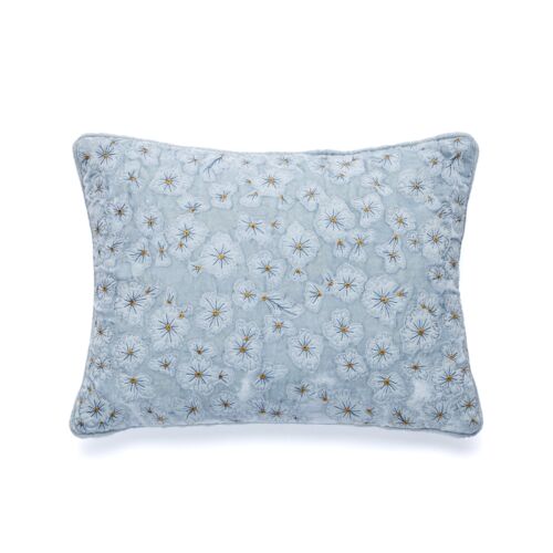 Anke Drechsel Silk Velvet Pillow Louisa Heavenly Blue 12x16"