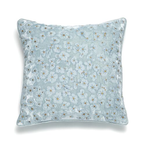 Anke Drechsel Silk Velvet Pillow Louisa Heavenly Blue 18"