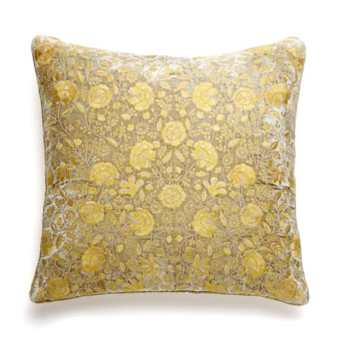 Anke Drechsel Silk Velvet Pillow Tiana Silver Green 20"