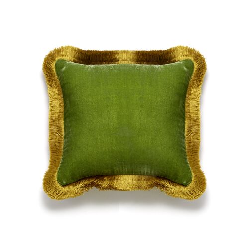 Anke Drechsel Silk Velvet Pillow with Fringe 10.5"