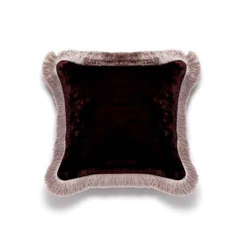 Anke Drechsel Silk Velvet Pillow with Fringe 10.5"