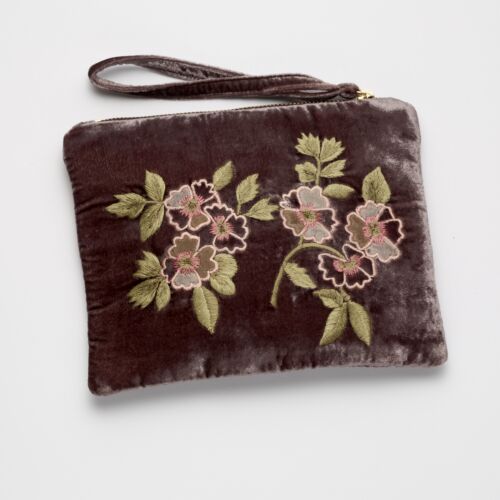 Anke Drechsel Silk Velvet Pouch Large Annalisa New Smoke
