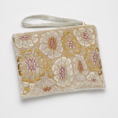 Anke Drechsel Silk Velvet Pouch Large Annie Pale Blue