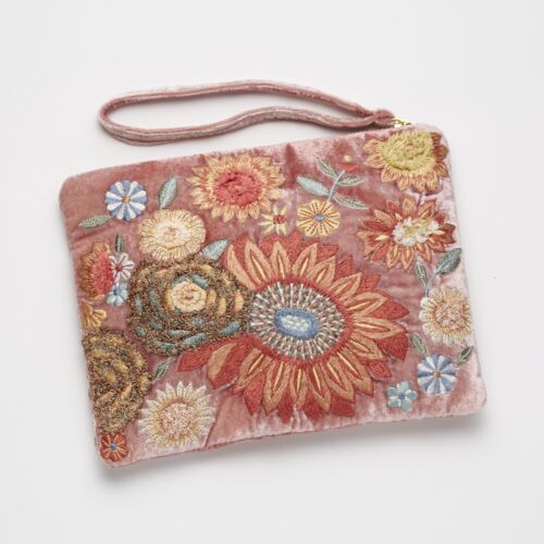 Anke Drechsel Silk Velvet Pouch Large Lotte Shaded Rose