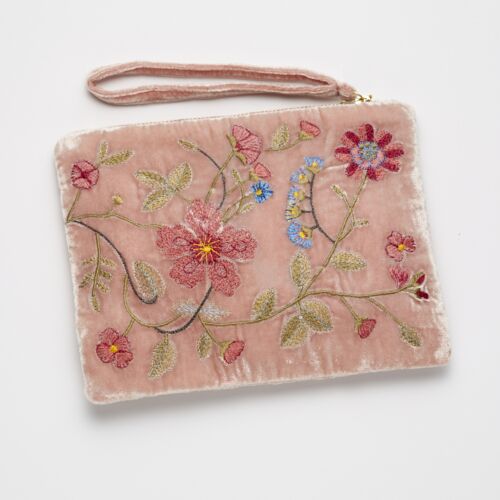 Anke Drechsel Silk Velvet Pouch Large Megan Old Rose