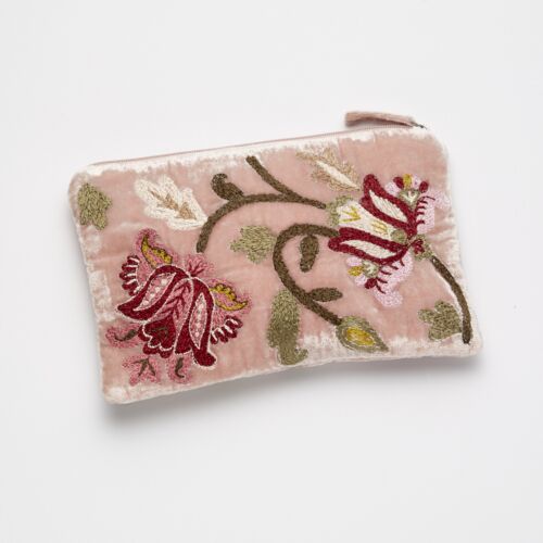 Anke Drechsel Silk Velvet Pouch Liva Old Rose