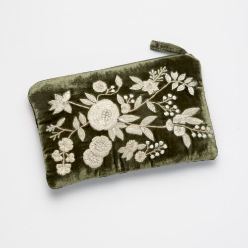 Anke Drechsel Silk Velvet Pouch Liza Light Green