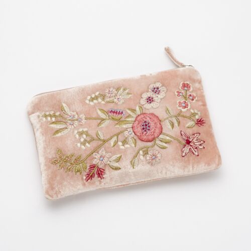 Anke Drechsel Silk Velvet Pouch Liza Old Rose