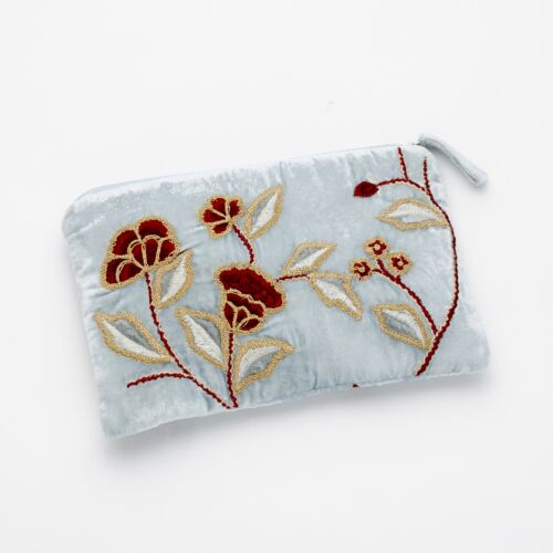Anke Drechsel Silk Velvet Pouch Lorraine Heavenly Blue