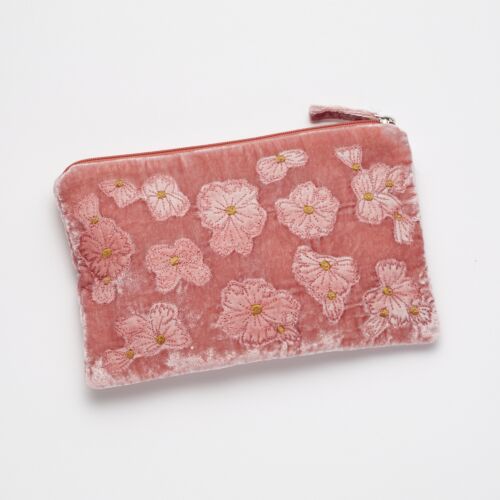 Anke Drechsel Silk Velvet Pouch Louisa Cyclamen