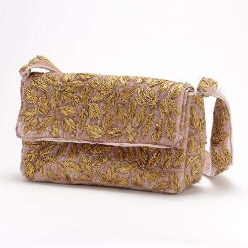 Anke Drechsel Silk Velvet Shoulder Bag Purse Orchid
