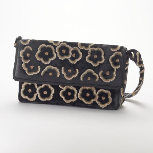 Anke Drechsel Silk Velvet Shoulder Bag Purse Nightshade
