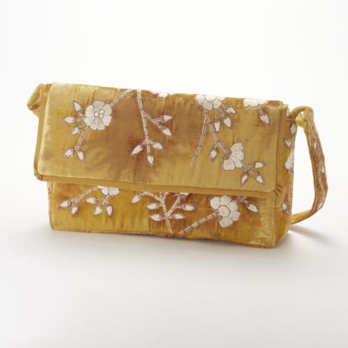 Anke Drechsel Silk Velvet Shoulder Bag Purse Shaded Oro