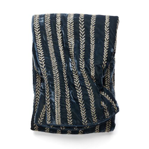 Anke Drechsel Silk Velvet Throw Indigo