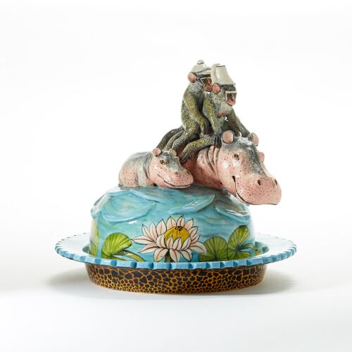 Ardmore Ceramic Hippo Butter Dish