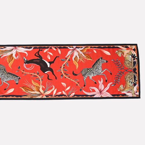 Ardmore Sable Royal Red Table Runner 138x16"