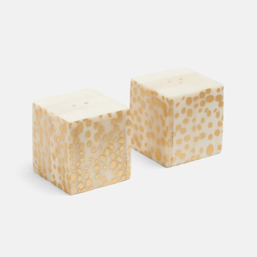 Artisan Bone Spotted Gold Salt & Pepper Shakers