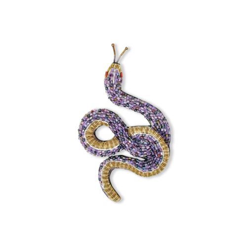 Artisan Brooch Pin Amethyst Snake