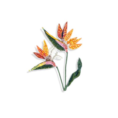 Artisan Brooch Pin Bird of Paradise Flower 