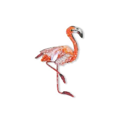 Artisan Brooch Pin Caribbean Flamingo