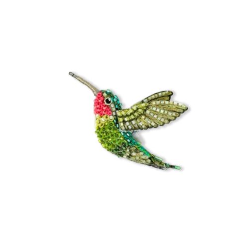 Artisan Brooch Pin Ruby Throated Hummingbird