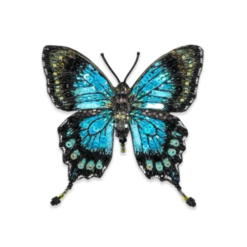 Artisan Brooch Pin Sea Green Swallowtail