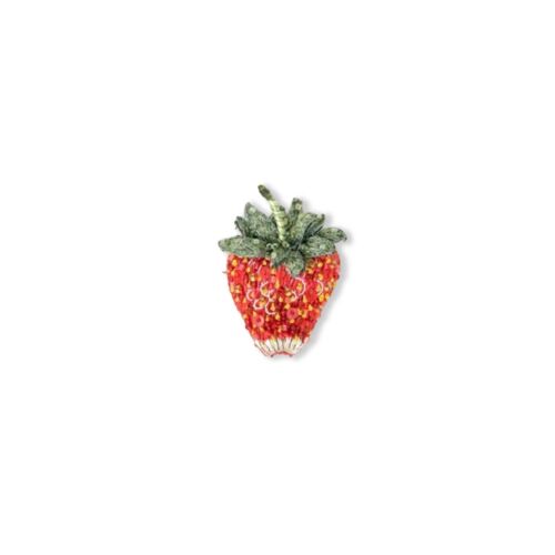 Artisan Brooch Pin Sparkle Strawberry