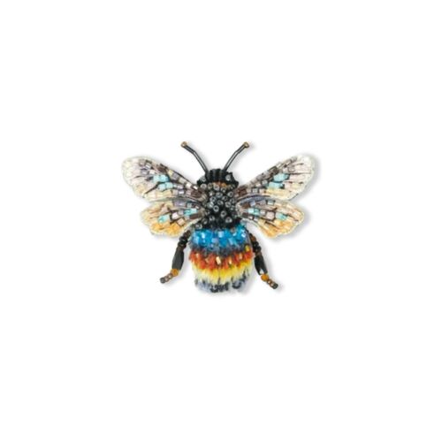 Artisan Brooch Pin Striped Bee