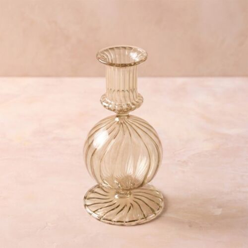 Artisan Glass Candlestick Parakeet