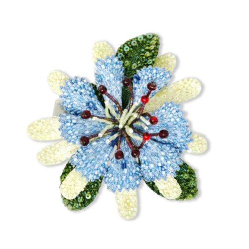 Artisan Hair Clip Blue Caerulea Flower